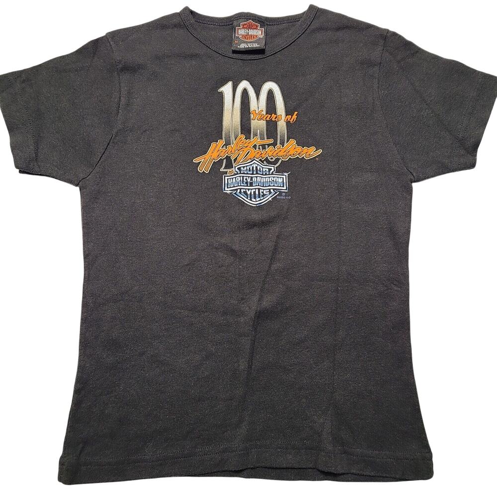 Harley-Davidson Motorcycles 100 Year Anniversary T-Shirt Top Women's Medium USA